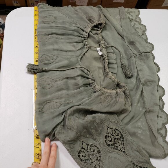 Womens Made In Italy Silk Embroidered Top Size 6 27 Fairy Grunge Boho Festival - Picture 5 of 12